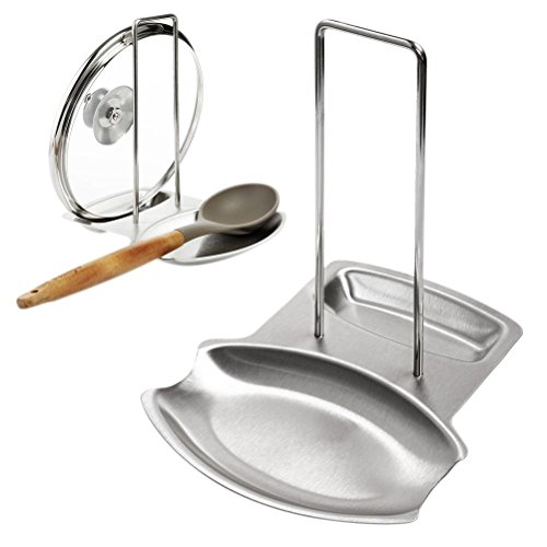 yiqi Multifunción Rack de Almacenamiento Acero macetas de Rejilla de Acero con Cuchara de Cocina Bandeja de Agua bastidores