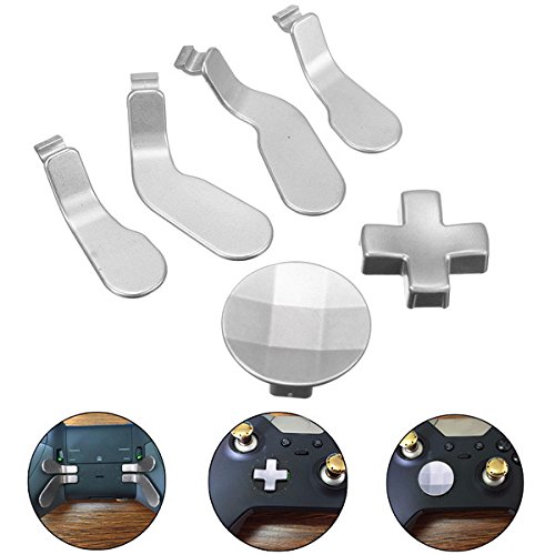 Preisvergleich Produktbild MYAMIA 6Pcs Silber Metallknöpfe Mod Ersatz-Kit Für Xbox One Elite Controller