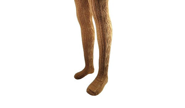 Women's Wool Tights With Braid Pattern 