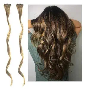 Glan Womens Coloured Highlighting Hair Extension, Set of 2 Pcs, Pack of 1