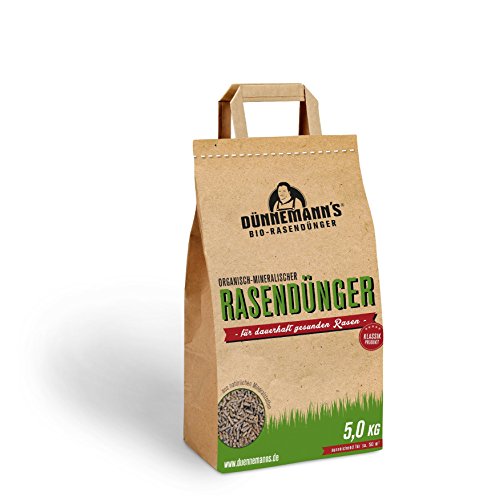 Dünnemann´s Biorasendünger - mit Langzeitwirkung - Universaldünger - 5 kg - 1PACK, für 50 m² - natürliche Humusbildung - TORFFREI - Rasendünger - Bio Rasendünger - Öko - Biodünger - Bioduenger - Rasenduenger - Dünger - Duenger - Rasenpflege - gesunder Rasen - Rasen düngen - Rasen Dünger - NPK - Bodenverbesserer - Boden Aktivator - NPK Dünger - NPK Duenger - Naturdünger - Naturduenger - Langzeitdünger - Langzeitduenger