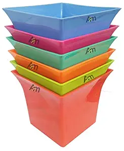 A2M plastic Pot, Multicolour, 7 inch, 6 Pieces