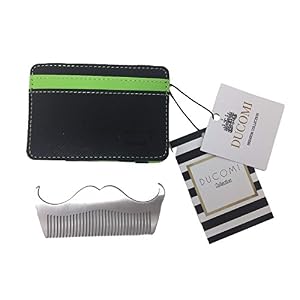 ducomi® Magic The Homme Irrésistible – Stainless Steel Form of Moustache and Beard Comb Wallet for Cash and Credit Cards – The Essential For The Man Combination of Success Purple - Image 2