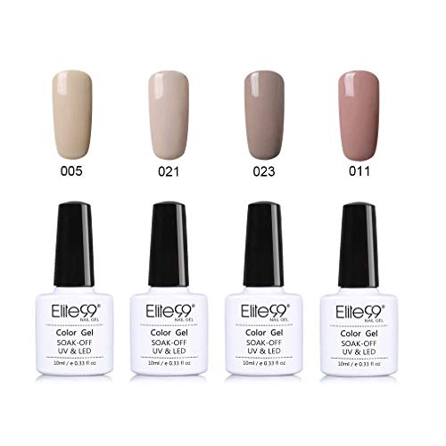 Elite99 Esmalte Semipermanente Esmalte de Uñas en Gel UV LED Kit de Manincura 4pcs Soak off