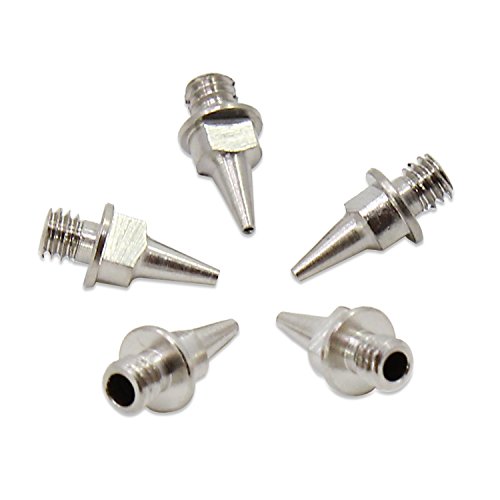 Aussel 6PCS Airbrush Teile Edelstahl 0.3mm Düsen Teil Ersatz für Airbrush Pistole NEU Airbrush-Zubehör-Kits