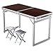 Produktbild WZLDP Klapptisch Esstisch Stalltisch Außentisch Tragbarer Aluminiumtisch Haushalt super stark und stabil Langer Vierkantrohr-Klapptisch Faltbar (Farbe : Table+2 Aluminum stools)