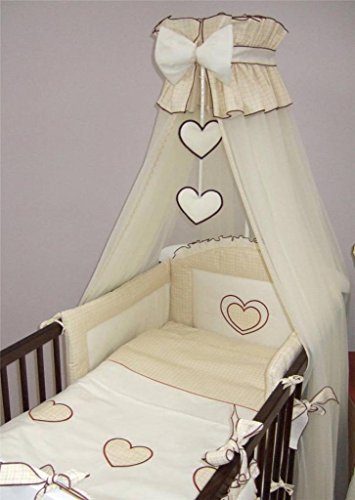 Luxury Baby Cot Bed Crown Canopy / Mosquito Net 480 cm Only HEART - CREAM