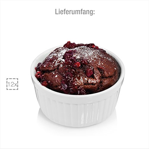 Sänger Soufflé Souffle Förmchen 12er Set | Durchmesser 10 cm | Perfekt geeignet für Muffins, Cupcakes, Creme Brûlée oder als Dipschalen Ofenbeständig bis 250°C -Porzellan- - 5