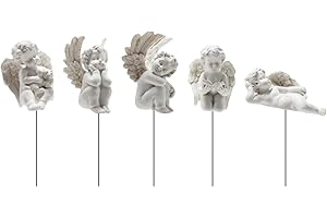 TOYANDONA 5pcs Figurine, Accessories Decors Decoration Wedding Baby Indoor Sculptures, Cherub Pick Praying Cute Ornaments Grave Memorial Stakes Vintage Floral Stake Fairy Planter
