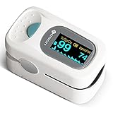 Etekcity Finger Pulse Oximeter with OLED Display, Spo2 monitor with Alarm and Auto-off Function, 2-Year New Replacement Warranty, Carrying Case, Batteries and Lanyard Included, White