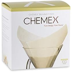 Filtre papier Chemex naturel blanc FS-100 pour Chemex 6 et 8 tasses - Boite de 100 filtres
