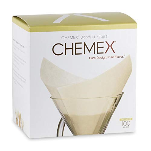 Filtre papier Chemex naturel blanc FS-100 pour Chemex 6 et 8 tasses - Boite de 100 filtres