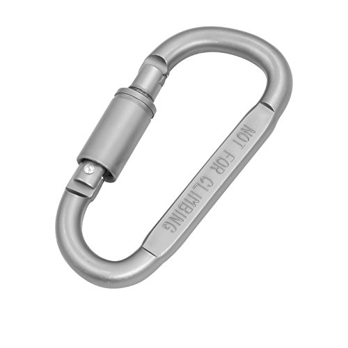 Utmury Karabiner Schlüsselanhänger Karabinerhaken mit Schraubverschluss,Aluminium Legierung Haken D-Ring Haken Außen (nicht zum Klettern)(6 Stück) - 2