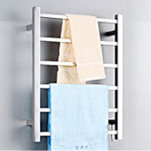 Preisvergleich Produktbild HDLWIS Elektrischer Handtuchwärmer, Handtuchwärmer-Rack-Trockner, Wandmontierbar-6 Bar Edelstahl-elektrisches Bad Spa-Handtuchwärmer-Rack