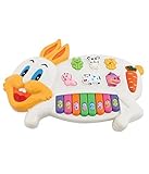Flabo Rabbit Musical Piano with 3 Modes Animal Sounds, Flashing Lights & Wonderful Music (Multi Color)