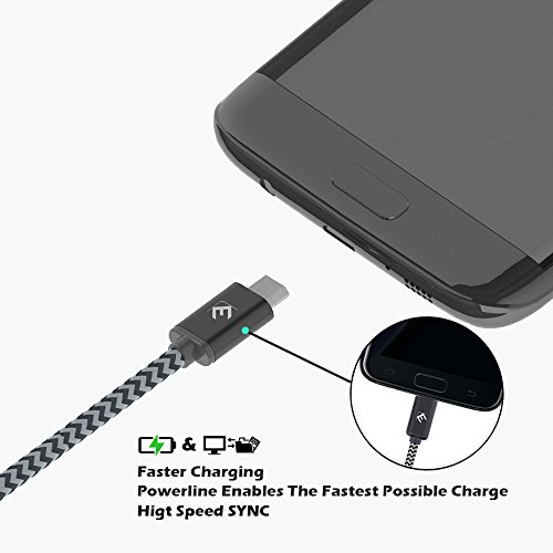 Micro USB Kabel [2m / 6.5 ft ] Elechok® 2A Nylon Samsung Ladekabel – LIFETIME WARRANTY – for Android Devices, Samsung Galaxy, Nexus,Sony, Kindle, Motorola – schwarz - 4