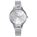 Gaddrt Quartz Uhrvansvar Casual Quartz Stainless Steel Band Newv Strap Watch Analog Wrist Watch (Silber)