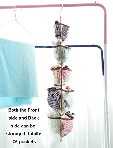 Diossad Hängender Organizer 26 Tasche Tür Wandbehang Stocking Kleidung Socken Organisator Halter Schmuck Organisator Halter hängend - 3