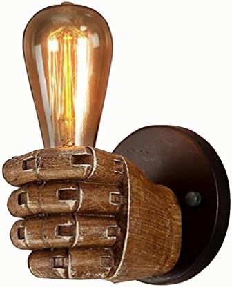 ZAOFAN Wall Light Wash Lamp Fist Resin Retro Metal Vintage Sculpture Shade Decoration Left Right Hand LED Spot Sconce Lighting Indoor Bedroom Bedside Living Room Dining Bathroom Cafe Bar Aisle Stair Fixtures , no light , left hand