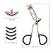 AMTOK Eyelash Curler Professional Pinch Free Lash Curler Stainless Steel with 4 Replacement Refill Pads Silicone, Rose Gold