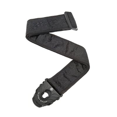 Planet Waves Sangle de guitare Planet Lock par Planet Waves, Black Satin