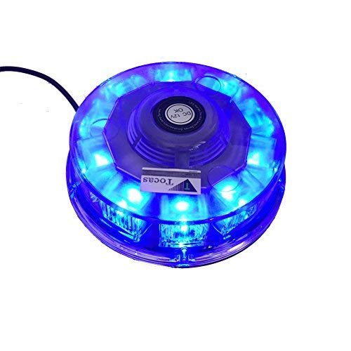 T Tocas Alta calidad LED Strobe la barra de luces con base magnética para el barco del coche del techo, 12V, 7 patrones destellantes (azul)