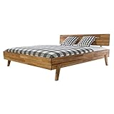 Fein abgestimmte Elemente Bett Holzbett Doppelbett Eidsberg, 200x200, Massivholz Holz Wildeiche massiv geölt, Breite 208 cm, Tiefe 214 cm, Höhe 88 cm