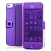 Produktbild Saxonia Schutzhülle Apple iPhone SE 5 5S Hülle Flip Case Tasche mit Smart-Touch Bedienung (Sichtschutz) stabile Standfunktion Violett