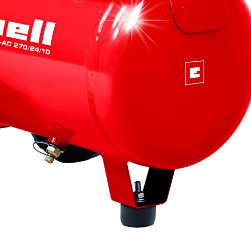 Einhell Kompressor TE-AC 270/24/10 (1,8 kW, 24 L, Ansaugleistung 270 l / min, 10 bar, ölgeschmiert, große Räder und Haltebügel) - 6
