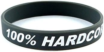 Fitness &amp; Bodybuilding Clothing Accessoire 100% HARDCORE Wristband Gray Rubber Crossfit Workout Motivation Gymwear