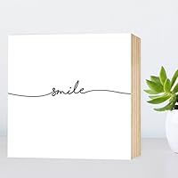 smile – Holzbild 15x15x2 zum Hin