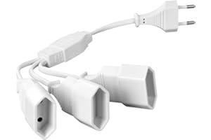 AXFEE Przedłużacz 250 V 30 cm, męski na żeński, 1 do 3 przedłużacze z wtyczką europejską