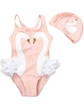 Vine Mädchen Badeanzug Einteiler Mit Badekappe Kinder Bademode Mädchen Schwimmanzug