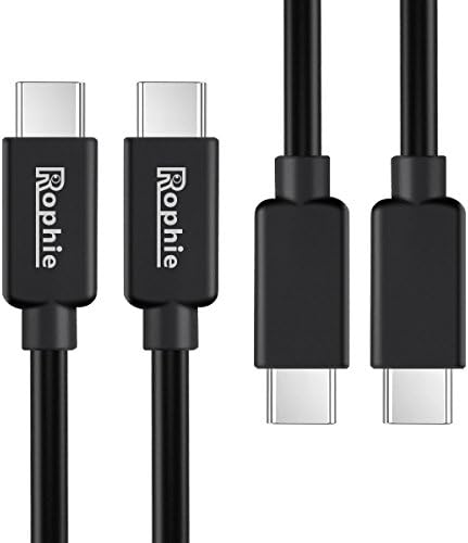 USB Type C Cable, Rophie 2Packs 4ft(1.2m) Hi-speed USB Type C to Type C (USB-C to USB-C) Cable for the new MacBook, Nexus 5x/6p, ChromeBook Pixel, Nokia N1 Tablet and More (Type C to C 1.2m+1.2m)