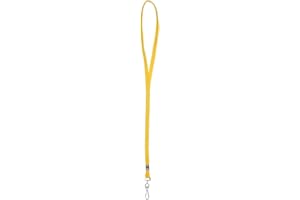 WWW.KARTEO.DE Lanyard jaune tour de cou pour clés avec mousqueton pour porte-cartes d’identité Badge nominatif ou clé