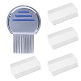 Qincling 4 PCS Hair Nit Combs Double Sided Plastic Fine Tooth Head Lice Combs with 1 Stainless Steel Metal Nit Comb for Kids, Adults & Pets