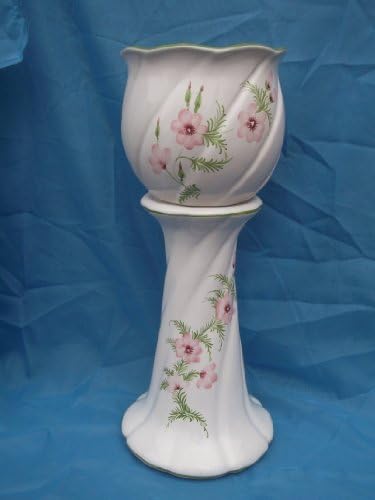 MINI COLUMN &amp; POT (36CM TOTAL HEIGHT) HAND CRAFTED ON POTTERS WHEEL &amp; PAINTED - BNIB