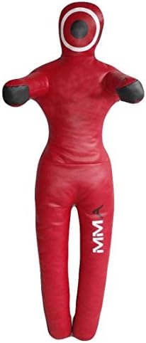 Feather Skin MMA Grappling Standing Dummy- Wrestling and Mixed Martial Standing Open Hands on Front Arts Hanging Dummy Canvas Unfilled- 5ft