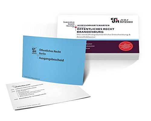 Assessor Karteikarten ÖR Brandenburg - Die verwaltungsbehördliche Entscheidung & Anwaltsklausur: Ausgangsbescheid, Widerspruchsbescheid & Anwaltsklausur francais Assessor Karteikarten ÖR Brandenburg - Die verwaltungsbehördliche Entscheidung & Anwaltsklausur: Ausgangsbescheid, Widerspruchsbescheid & Anwaltsklausur francais