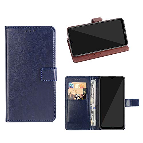 DAYNEW Coque pour Nokia 1 2018/TA-1047/TA-1060/TA-1056/TA-1079/TA-1066,Étui Housse en Cuir Ultra Premium Flip Wallet Protective Coque pour Nokia 1 2018/TA-1047/TA-1060/TA-1056/TA-1079/TA-1066-Marine