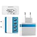 Produktbild Y56 USB- Ports- Ladegerät 4 USB Ports Ladegerät für iPhone für iPad für Samung Light LED Stecker EU 5V 4.2A Wandadapter Mobile Universal Lade Telefon (Blau)
