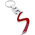 PSL Metal Chrome Red S Keyring Chrome Compatible with Coop S Cars