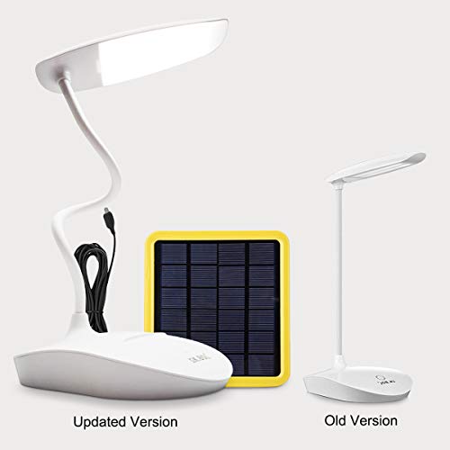 KK.BOL Lámpara de escritorio solar lámpara de mesa Led regulable de tres tiempos para leer lámparas de cama, lámparas de noche...(lámpara de escritorio solar 2000 mah)
