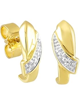 Diamond Line Damen - Ohrstecker 375er Gold 2 Diamanten ca. 0,01 ct., gelbgold