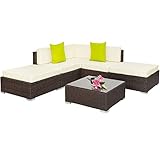 muebles jardin ratan blanco Mesa con superficie de cristal // Marco de aluminio