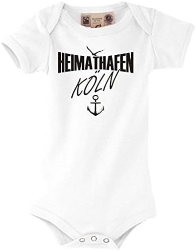 Shirtstown Baby Body Home Port Kölner, Size 0-18 Months - White, 6-12 Monate