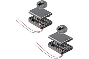 VOVIEE PerfectHD Batteriehalter - AA Batteriefach - 3X AA Mignon - mit EIN- und Ausschalter - 2 Stück in einem Set - schwarz