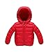 Oissie Babys Hooded Puffer Jacket Kids Winter Down Coat Snowsuit Pure Color Outwear 18M Red