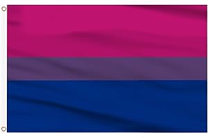 AhfuLife Bisexual Pride Bi Flag 5ft x 3ft for Pride Day, 1Pcs Bisexual Flag - Double Side with Brass Eyelets for Pride Day Parade Decorations
