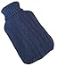 KNITTED LARGE HOT WATER BOTTLE WITH BEAUTIFUL COVER - 3 DIFFERENT COLOURS (Navy Blue)